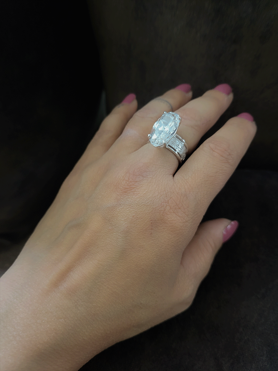 White stone ring on sale design