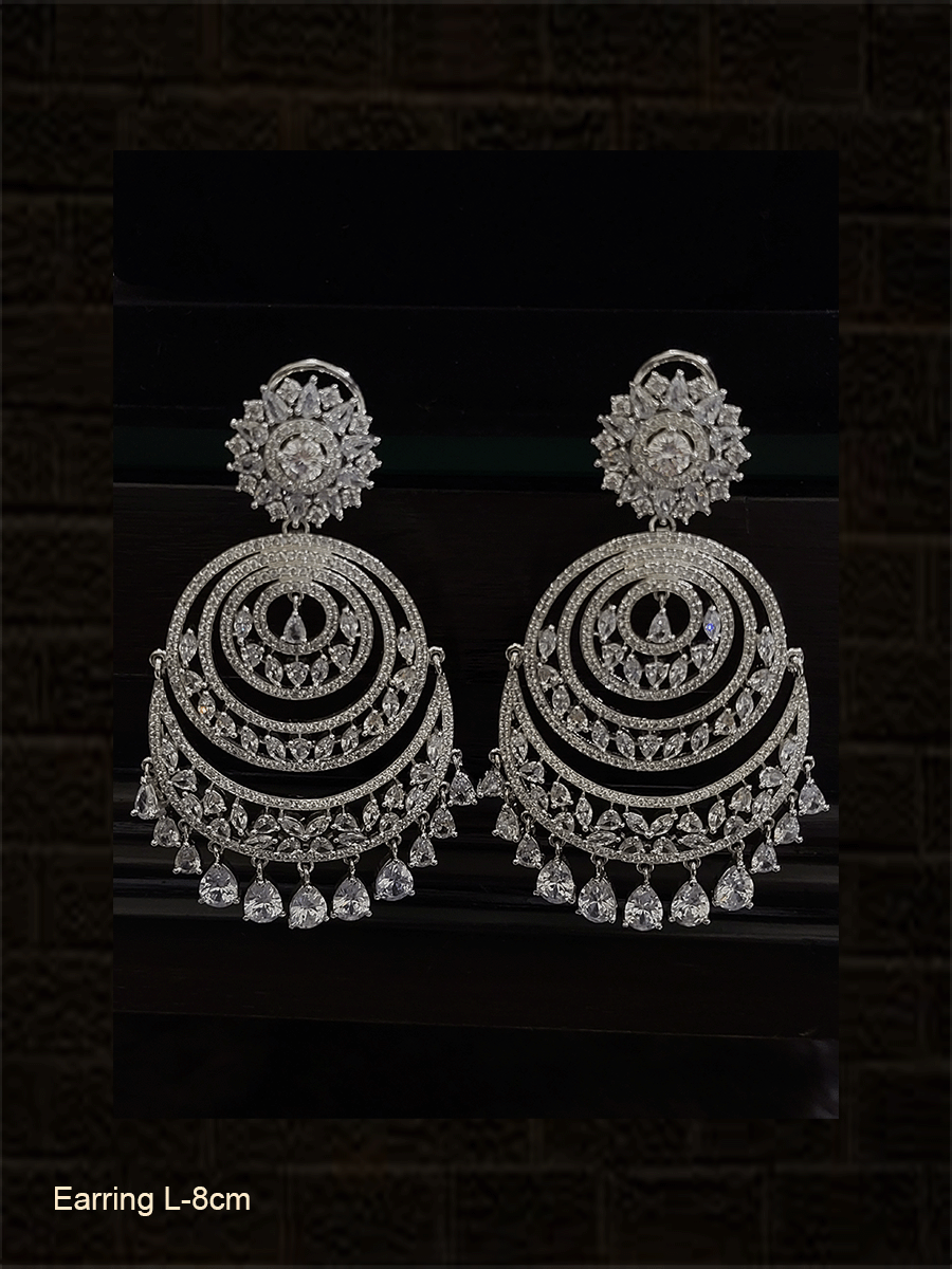 Buy Jane Nakshatra CZ Chandbali Earrings | Tarinika