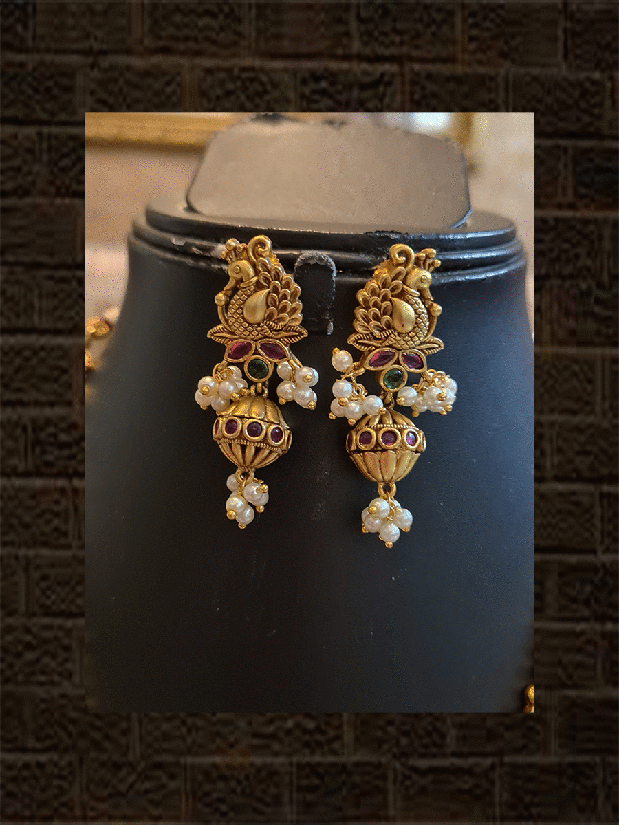 Royal Bling Wedding Collection Metal and Pearl Radha Krishna Earrings for  Women & Girls, Gold : Crunchy Fashion: Amazon.in: Fashion