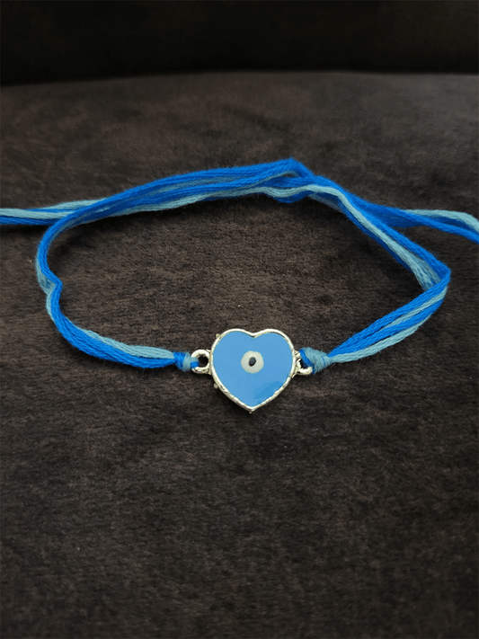 Heart shaped evil eye rakhi - Odara Jewellery