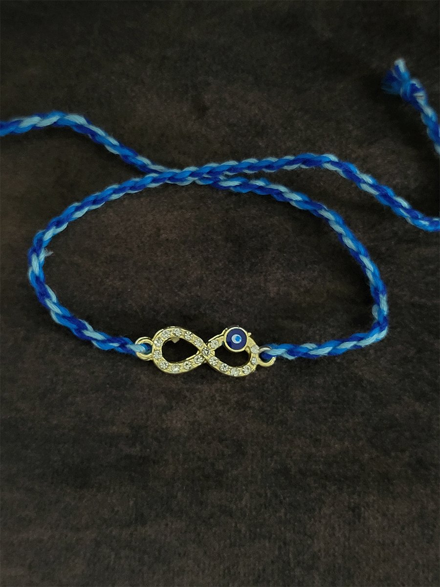 Infinity evil eye rakhi - Odara Jewellery